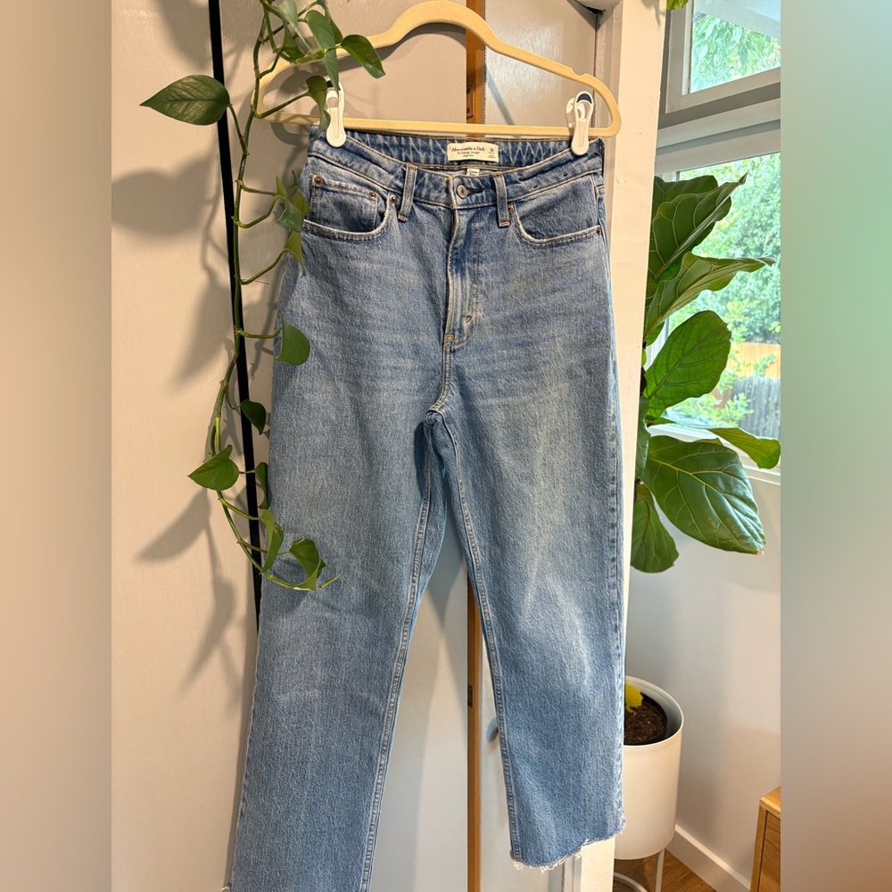 Abercrombie & Fitch Curve Love High Rise Vintage Straight Jean